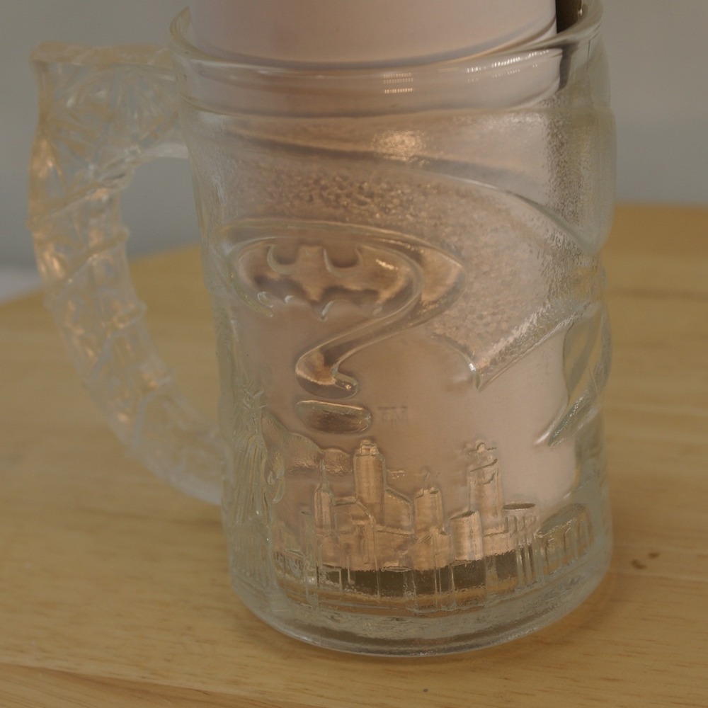 Vintage 1995 McDonalds Batman Forever Glass Mugs Set of 2 Batman & Robin France - Picture 16 of 16